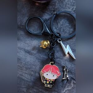 Harry Potter Theme Keychain with Red Hair Charm